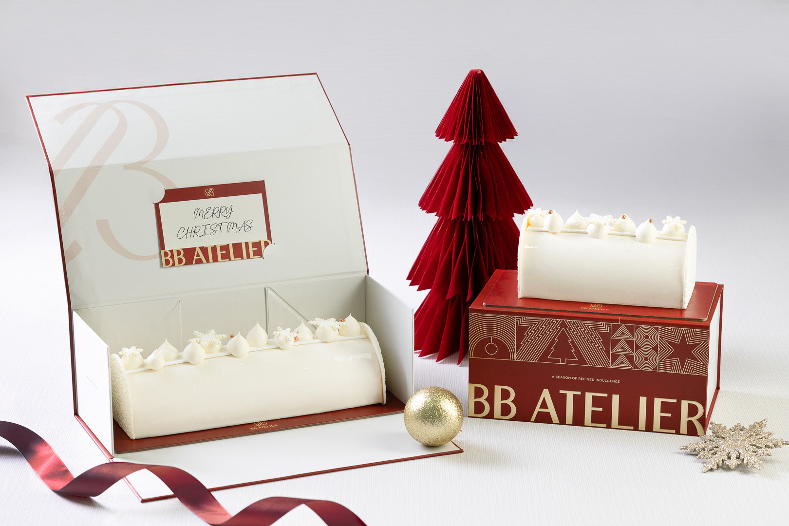 Pink Peach Mango Yule Log Cake