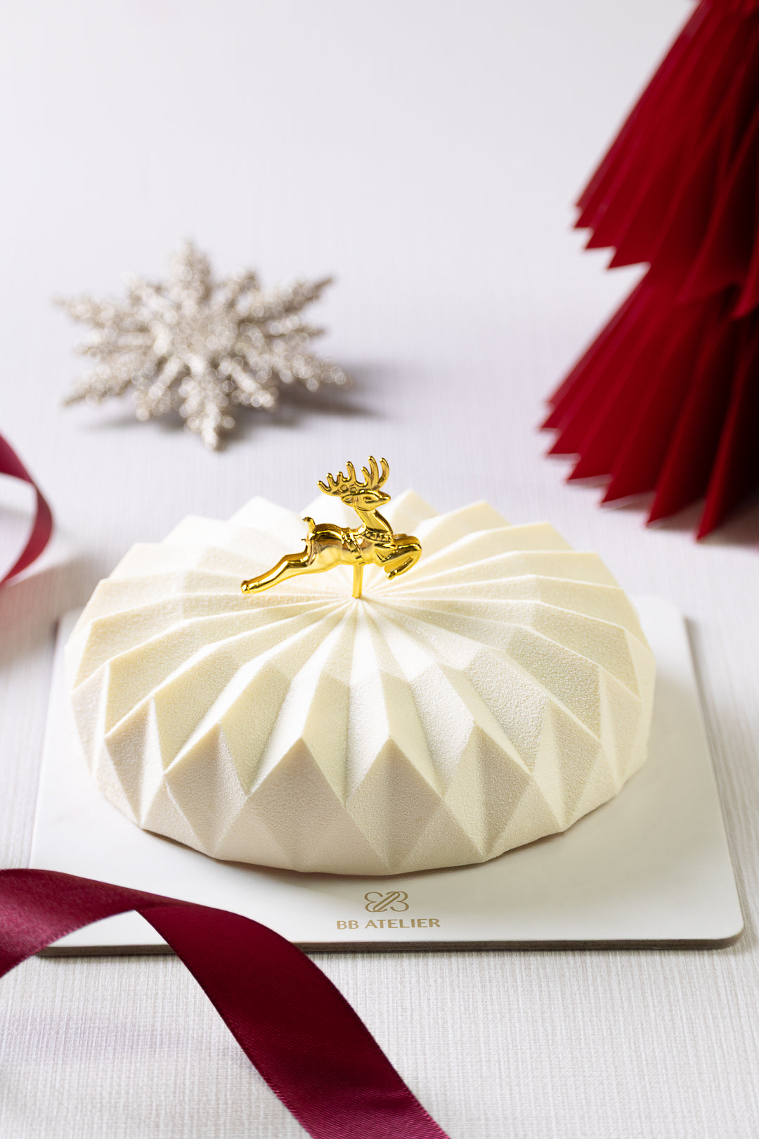 Ispahan Raspberry Rose Lychee Origami Cake