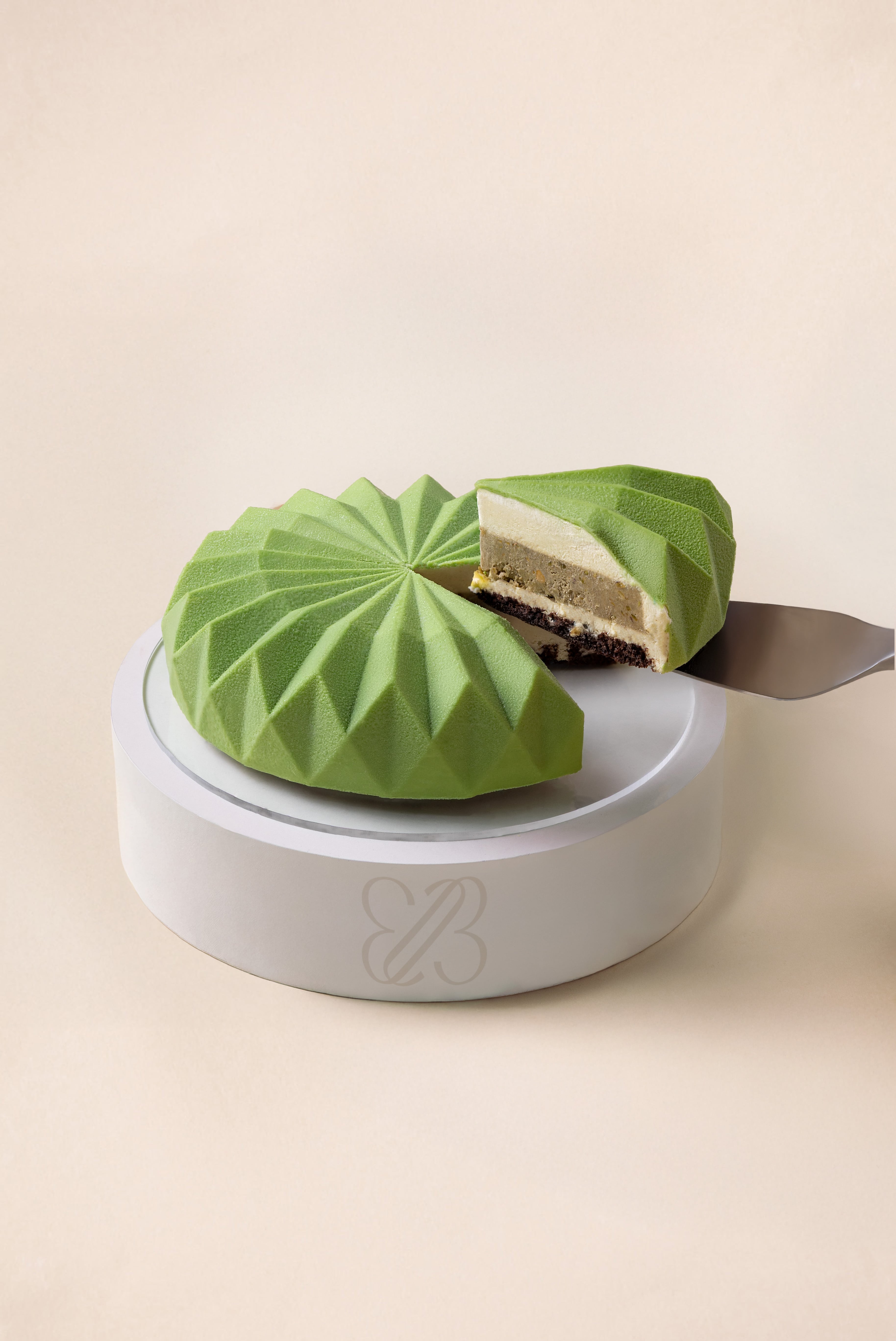 Pistachio Chocolate Origami Cake